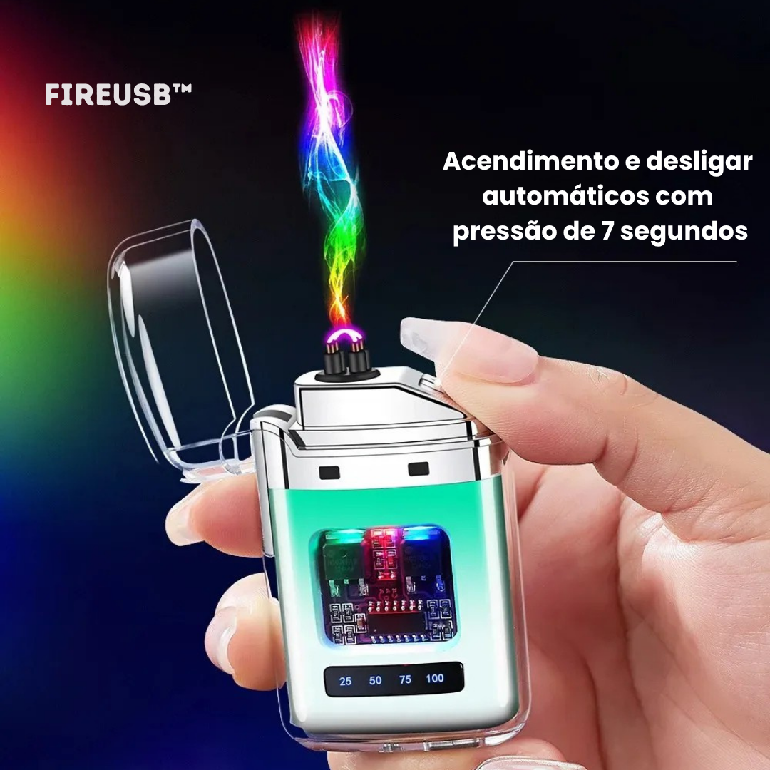FireUSB™: Isqueiro Elétrico Recarregável à Prova de Vento