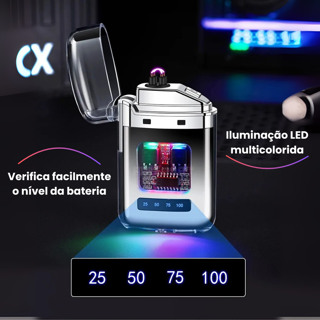 FireUSB™: Isqueiro Elétrico Recarregável à Prova de Vento
