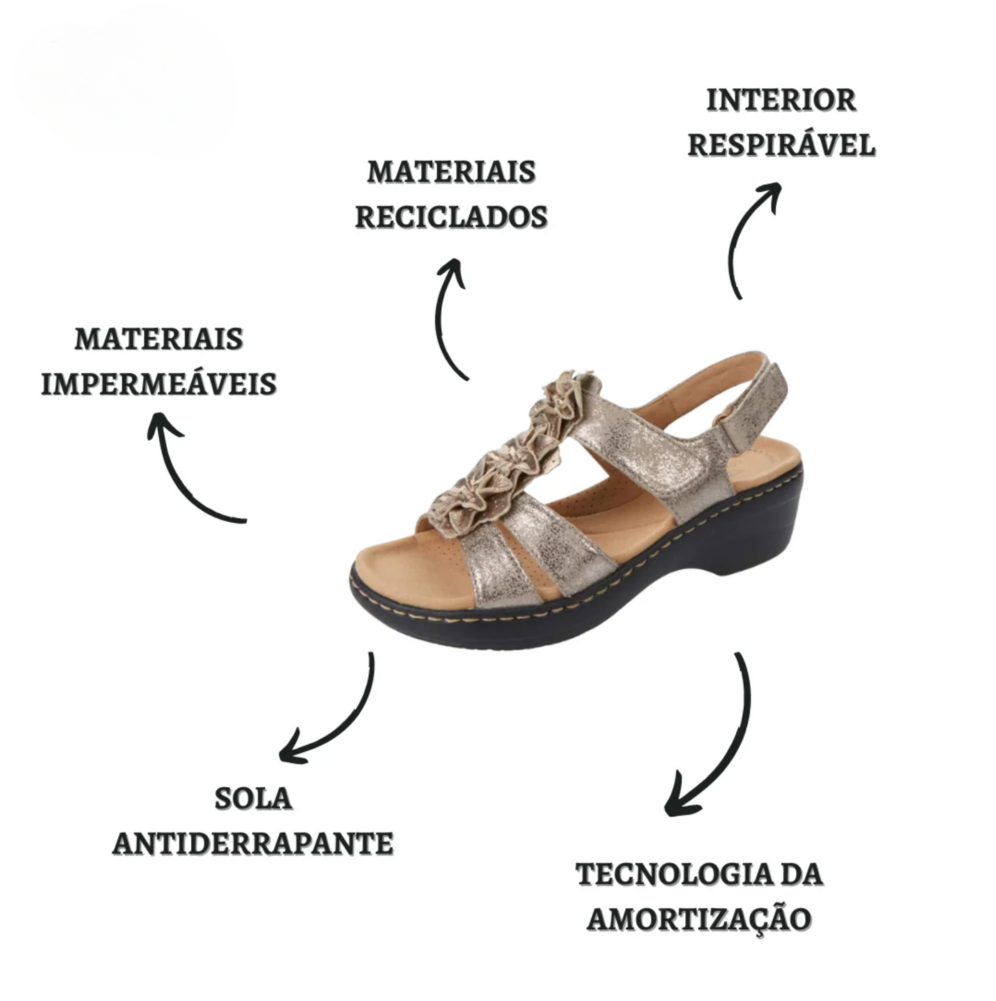 Elsa™ | Sandálias ortopédicas para mulher