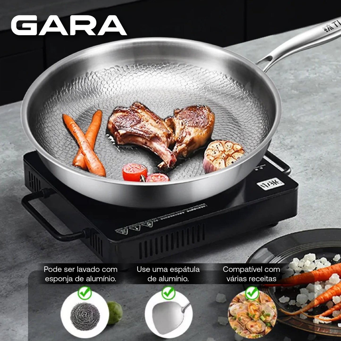 Gara: Frigideira antiaderente de alta gama