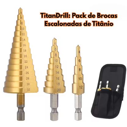 TitanDrill: Pack de Brocas Escalonadas de Titânio