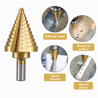 TitanDrill: Pack de Brocas Escalonadas de Titânio