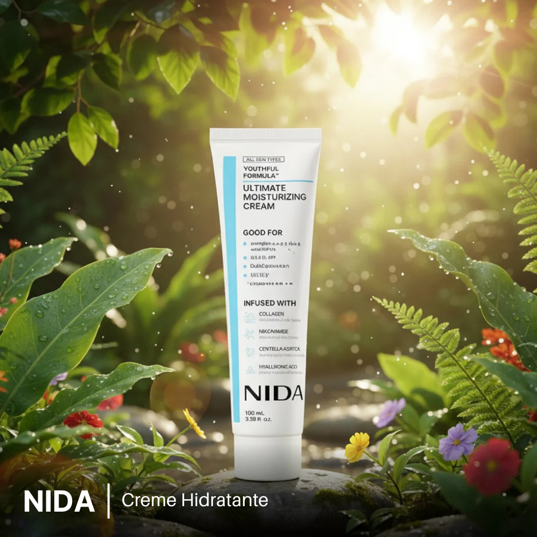 Nida: Creme hidratante com ácido hialurónico e glicerina