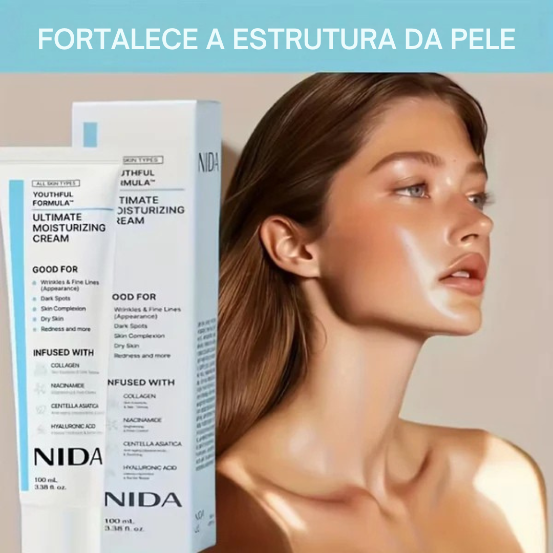 Nida: Creme hidratante com ácido hialurónico e glicerina