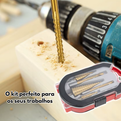 TitanDrill: Pack de Brocas Escalonadas de Titânio